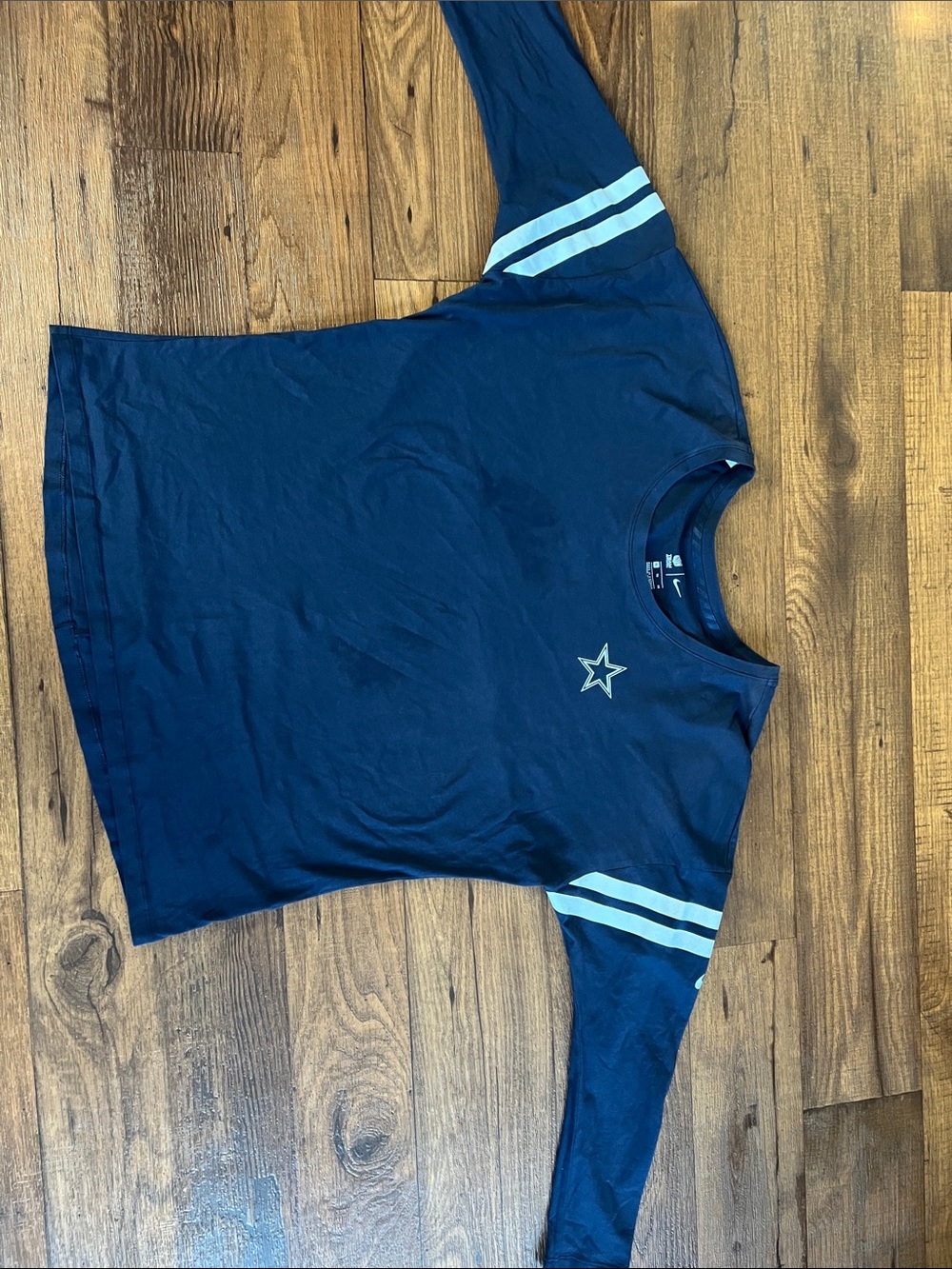 NFL Navy Long Sleeve Team Tee with Nike Logo